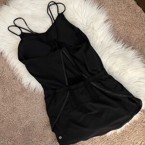 Black Lululemon cross back athletic romper
